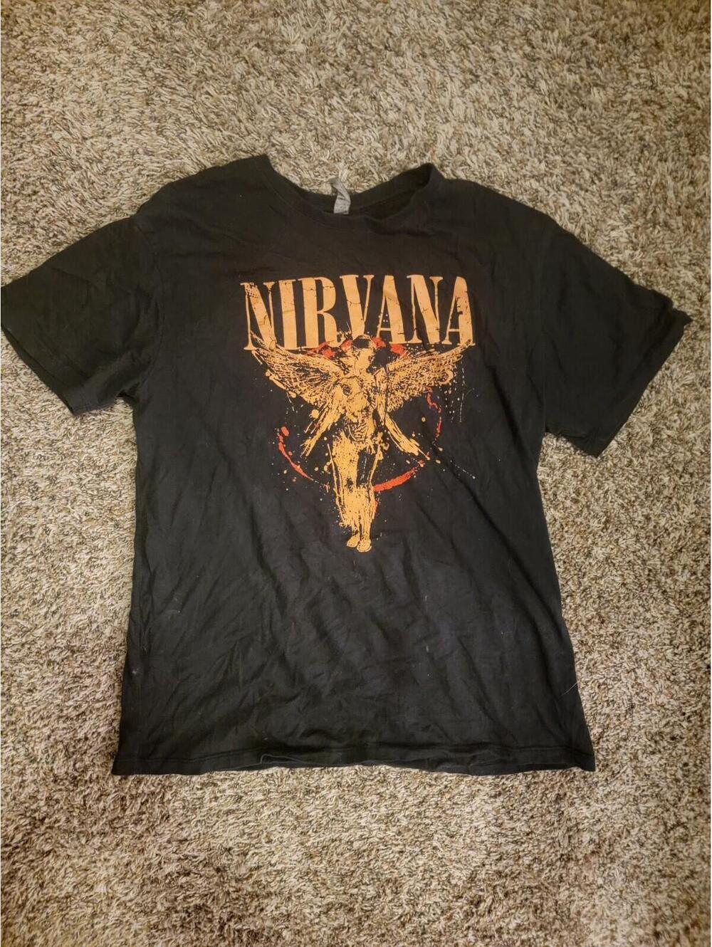 Adult Medium Black Nirvana Short Sleeve T-shirt.
